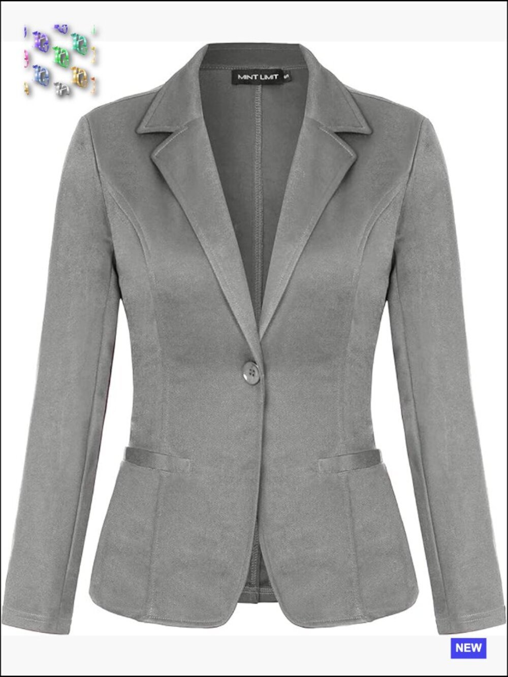 Long Sleeve Notch Lapel Blazer Open Front Business Casual Office Jacket Slim Fit